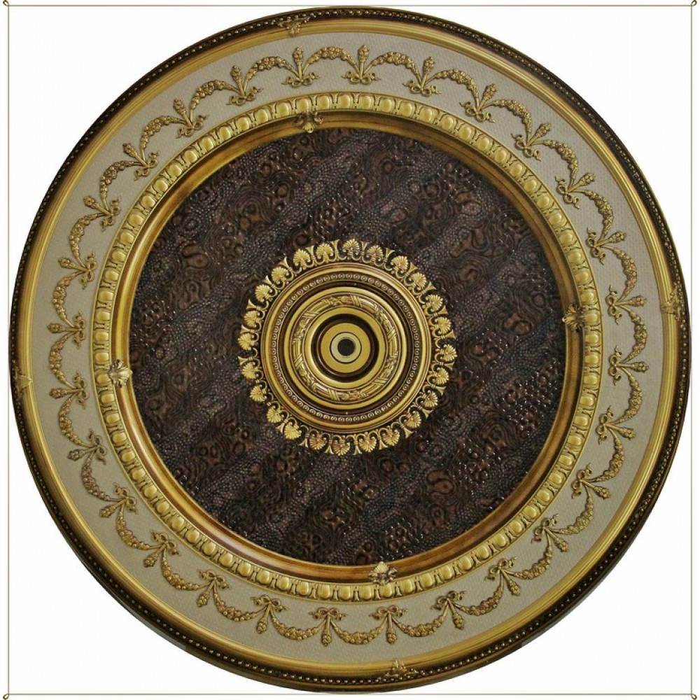 160 cm Yuvarlak Osmanli Saray Tavan Sf-115 Avize Gobegi Patina-Eskitme Altin Varakli 3D